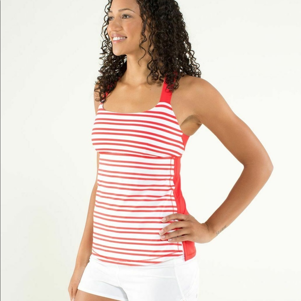 Lululemon Track And Train Tank Twin Stripe D307